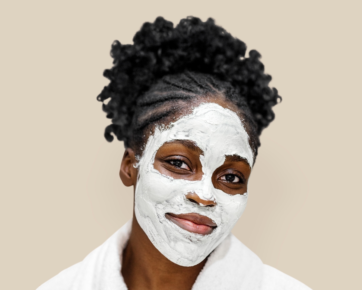woman in facial mask